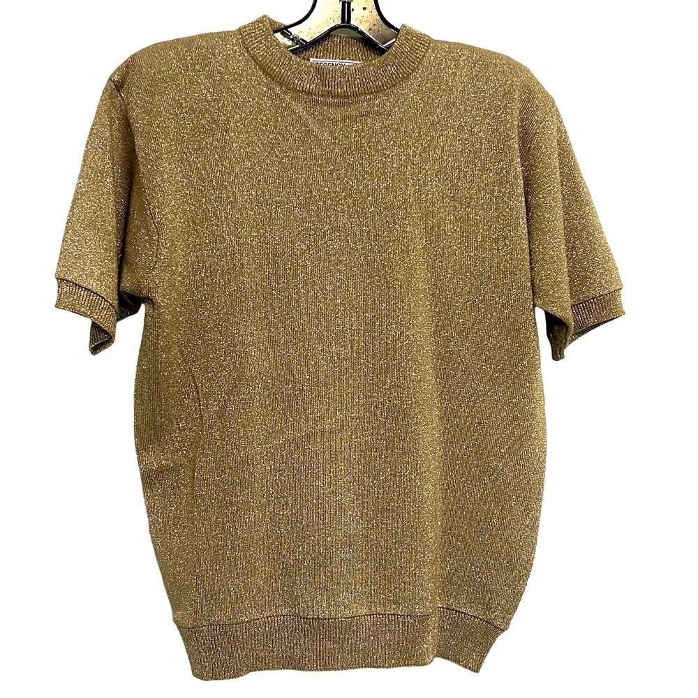 Vintage‎ Regency For Joyce Gold Metallic Thread Pull Over Top Women's Size L